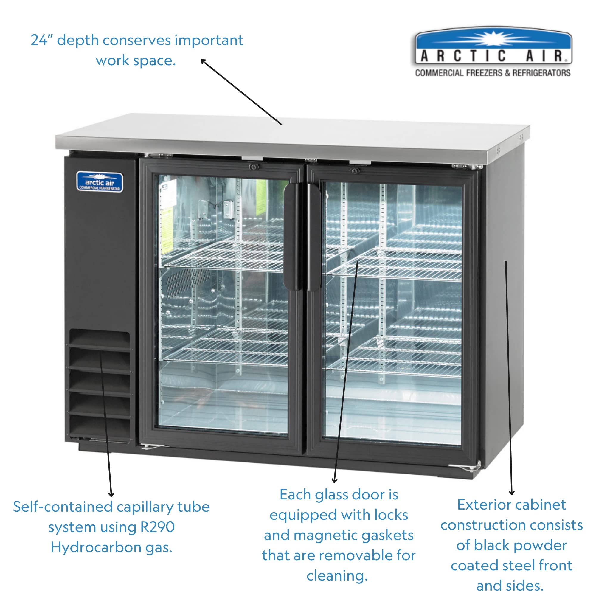 Amazon.com: Arctic Air ABB48G 49-Inch Two Swinging Glass Doors